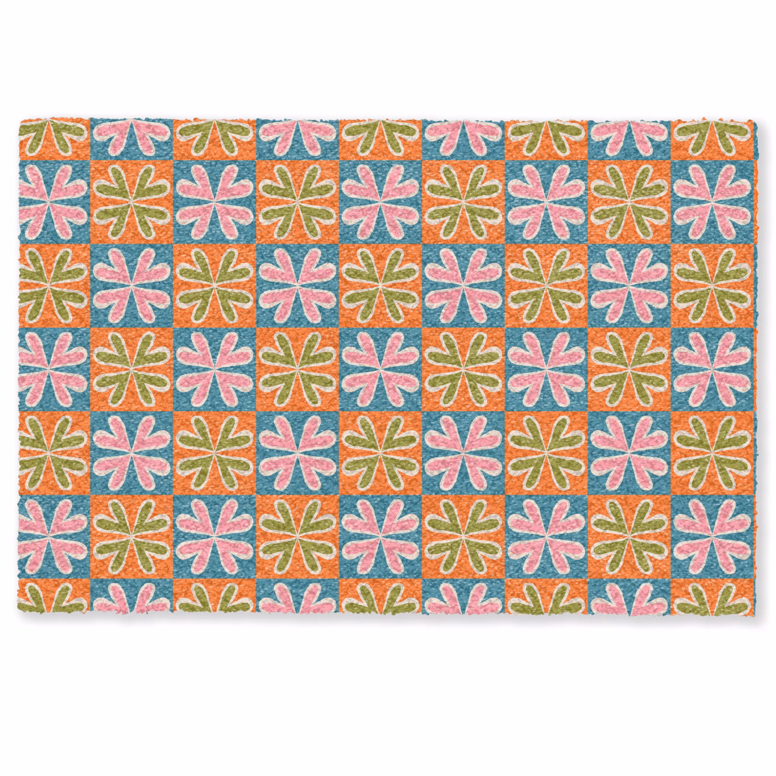 Fußmatte - Blumen - Retro - Gemustert - Farbenfroh — 1
