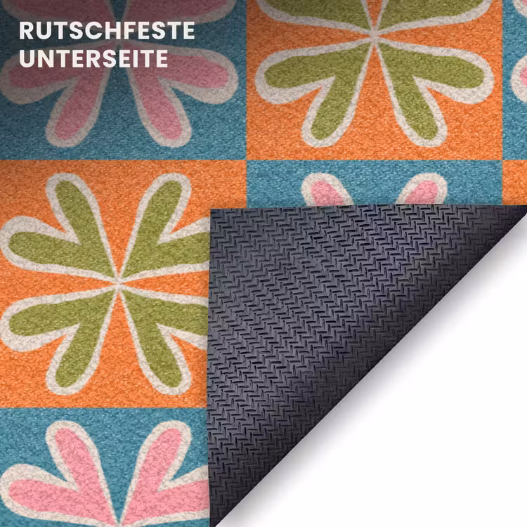 Fußmatte - Blumen - Retro - Gemustert - Farbenfroh — 6