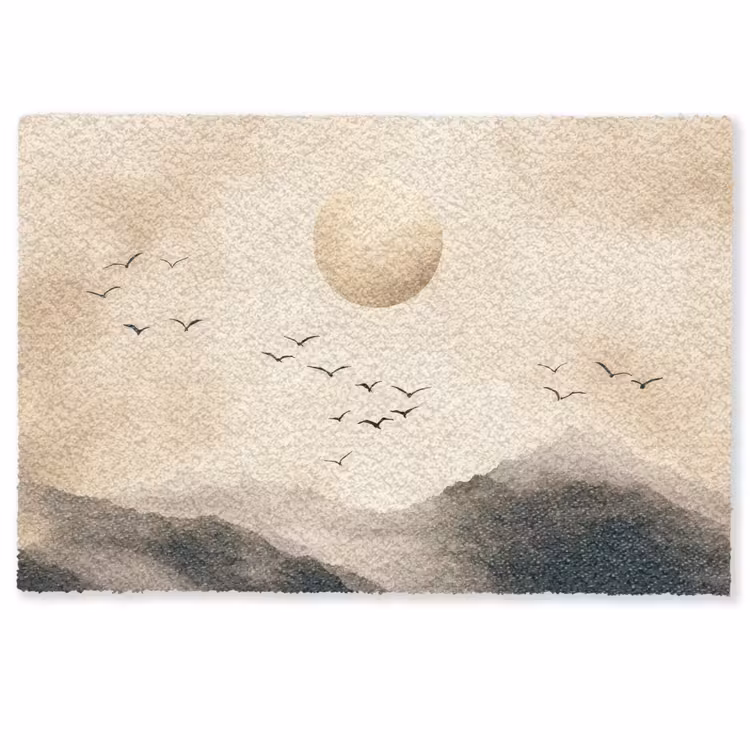 Fußmatte - Landschaft - Japandi - Vogel — 1
