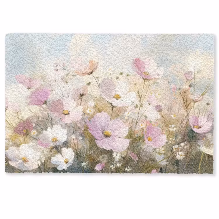 Fußmatte - Blumenfeld - Helle Farbtöne - Gemalt — 1