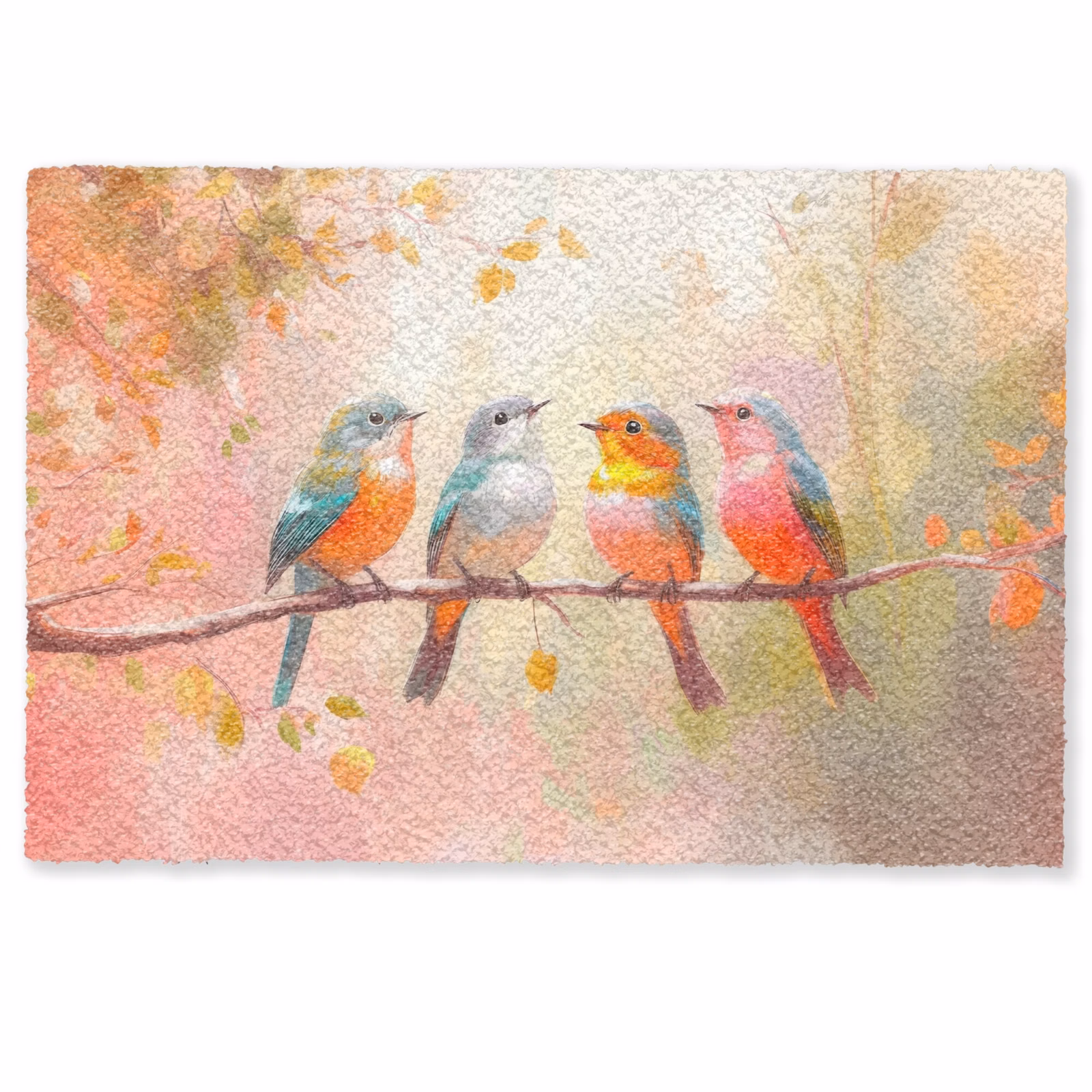 Fußmatte - Vögel - Bunt - Zweig — 1