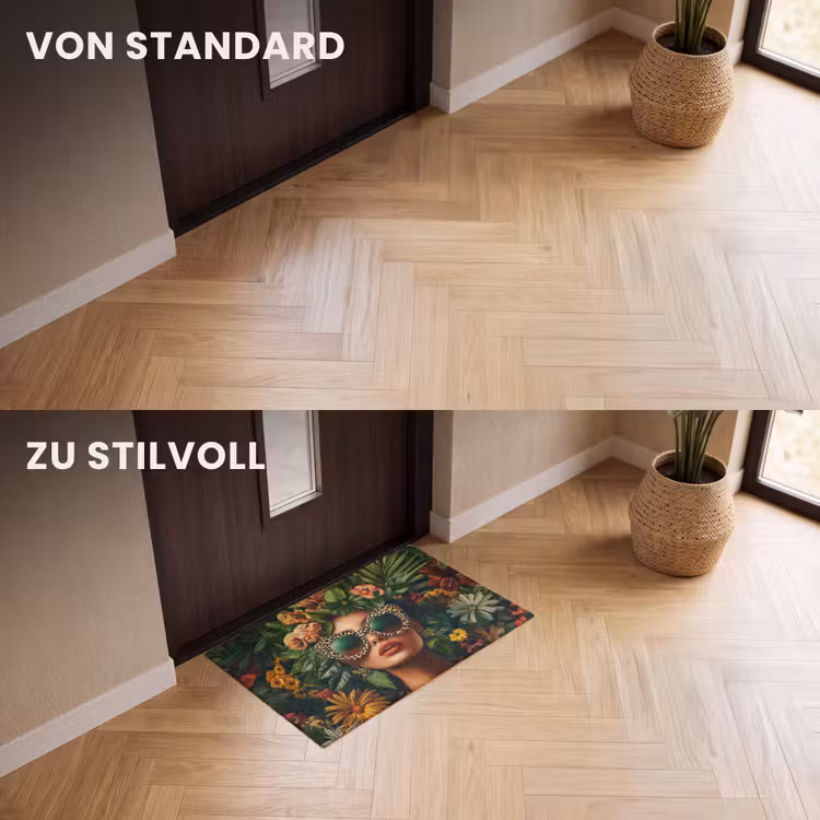 Fußmatte - Frau - Pantherdruck - Dschungel - Natur - Luxus — 3