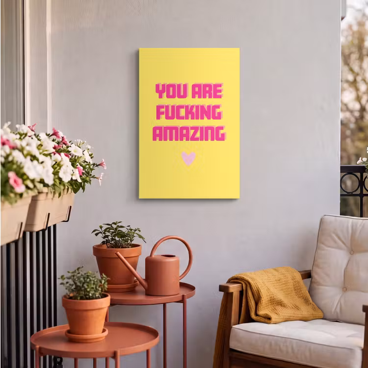 Outdoor Leinwand - Gelb - Valentinstag - Text — 3
