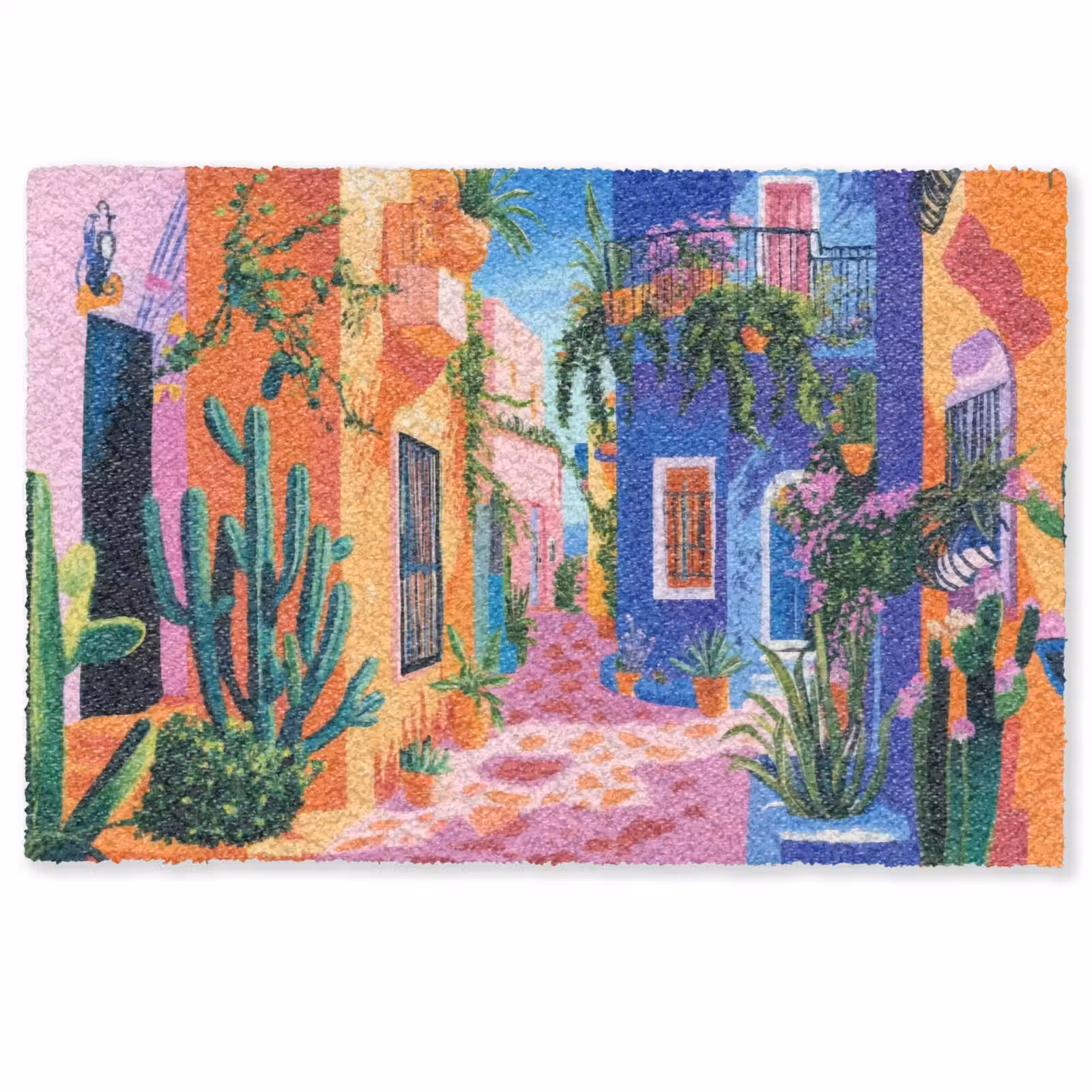 Fußmatte - Gelb - Blau - Orange - Haus — 1