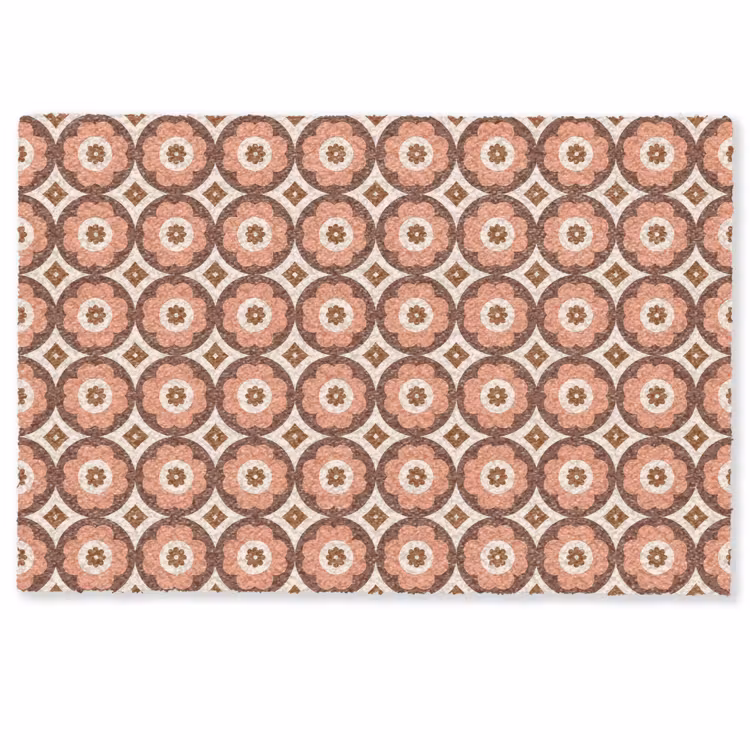 Fußmatte - Blumenformen - Muster - Rosa - Vintage — 1