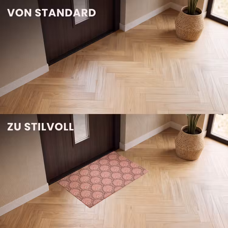 Fußmatte - Fächermotiv - Muster - Rosa — 3