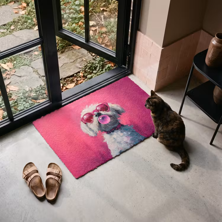 Fußmatte - Rosa - Hund - Blase — 2