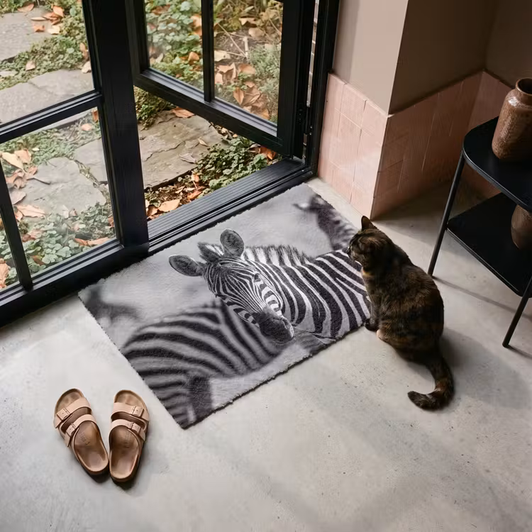 Fußmatte - Zebras - Schwarz - Weiß — 2