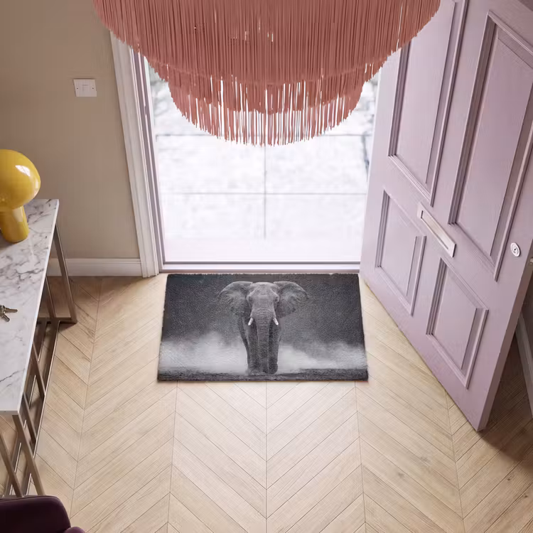 Fußmatte - Elefant - Schwarz - Weiß - Rauch — 4