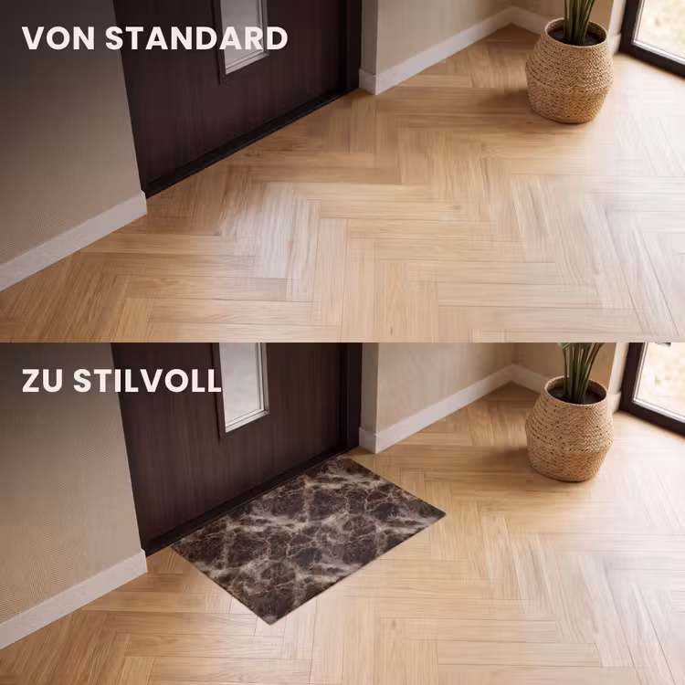 Fußmatte - Braun - Gold - Marmor — 3