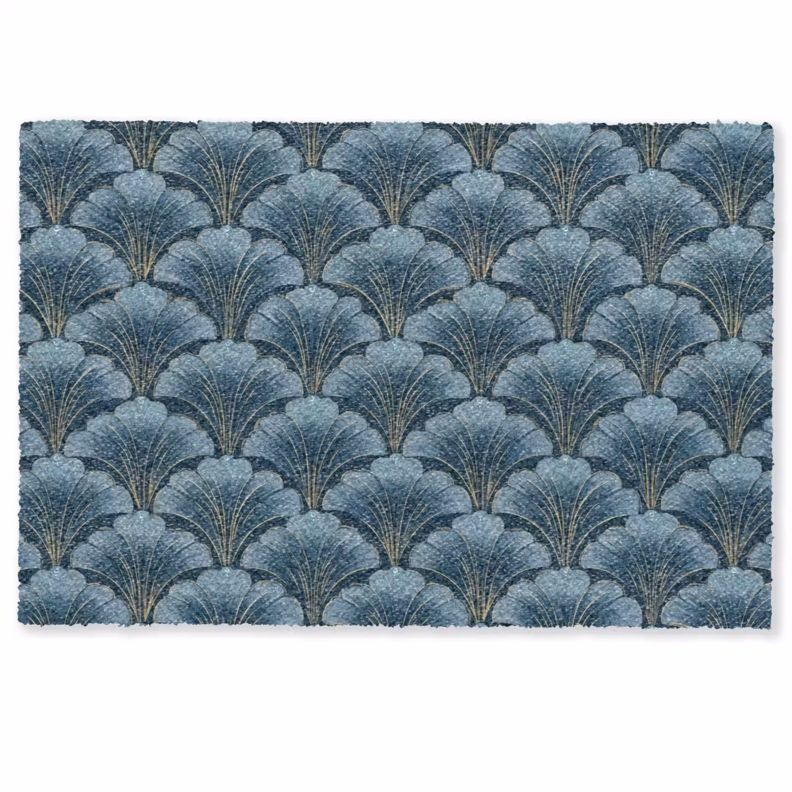 Fußmatte - Muster - Ginkgo-Blatt - Blau — 1