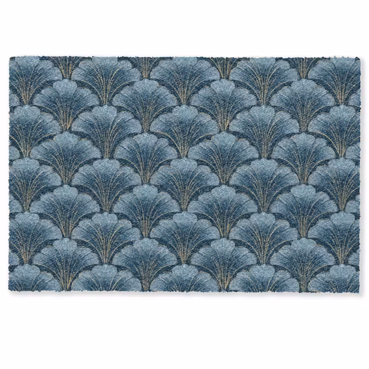Fußmatte - Muster - Ginkgo-Blatt - Blau — 1