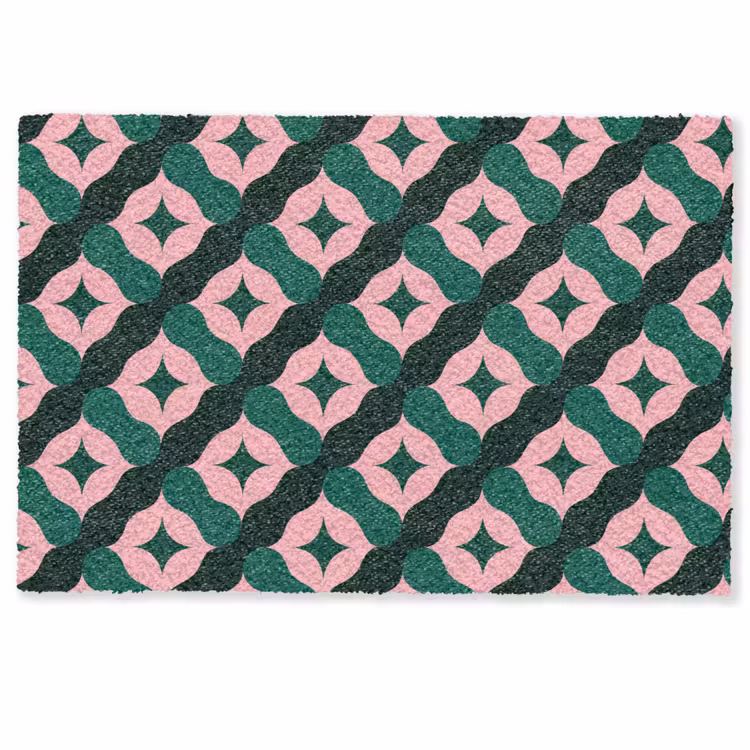 Fußmatte - Grün - Rosa - Retro - Sterne — 1