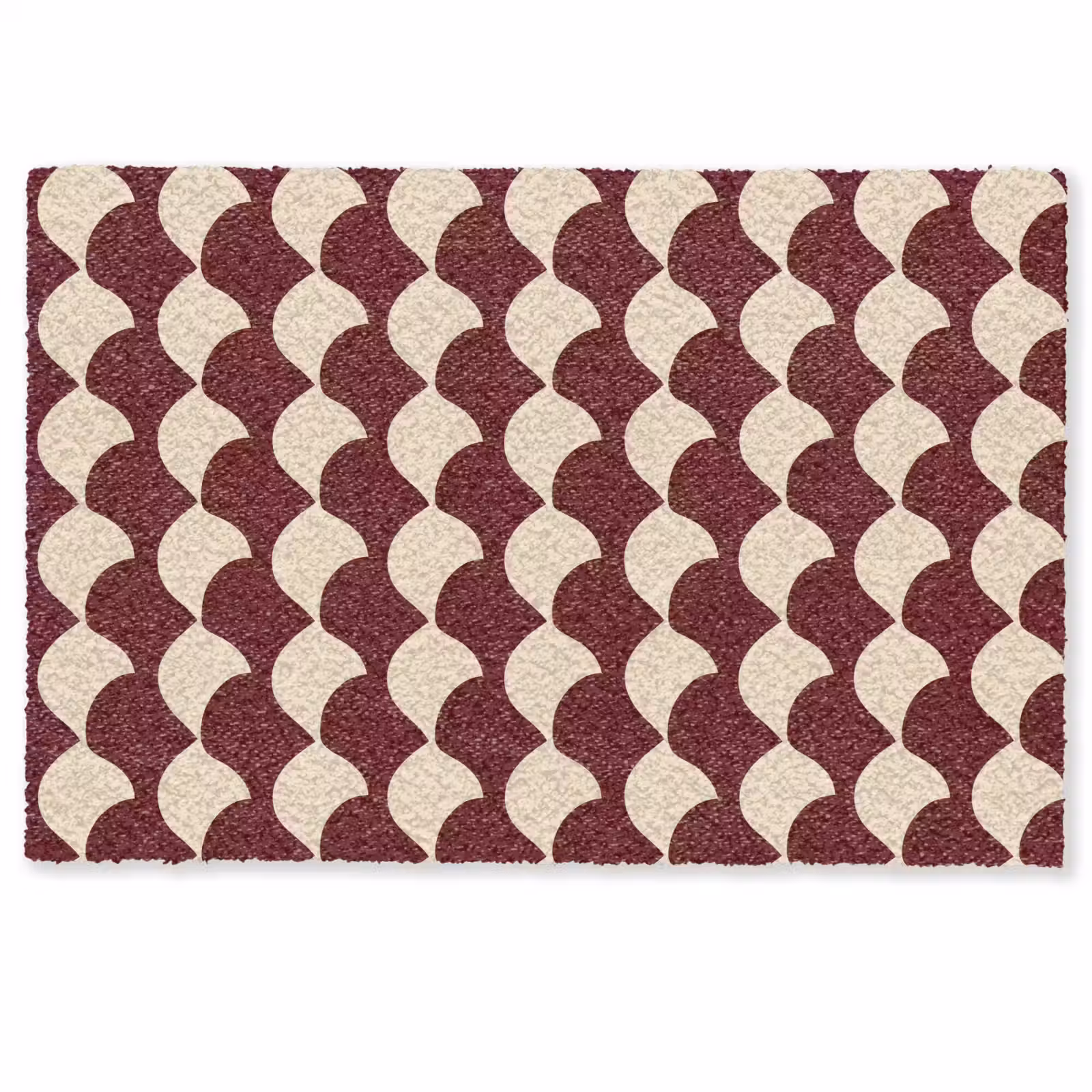 Fußmatte - Rot - Kachelmuster - Creme — 1