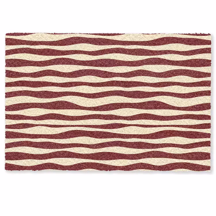 Fußmatte - Wellen - Rot - Muster - Creme — 1