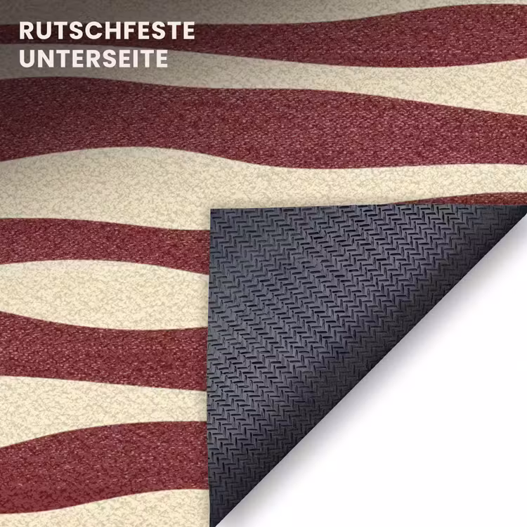 Fußmatte - Wellen - Rot - Muster - Creme — 6