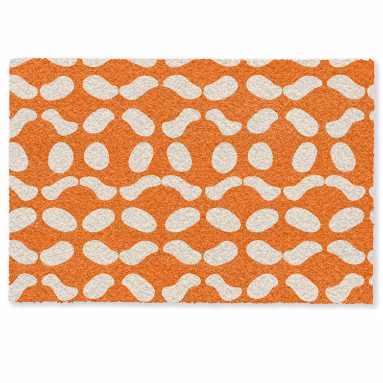 Fußmatte - Orange - Bio-Formen - Weiß — 1