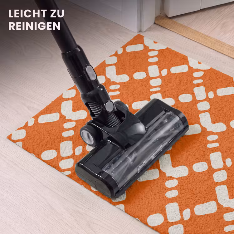 Fußmatte - Orange - Karomuster - Weiß — 9