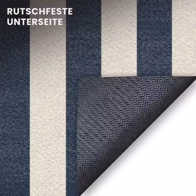 Fußmatte - Vertikale Streifen - Blau - Creme — 6