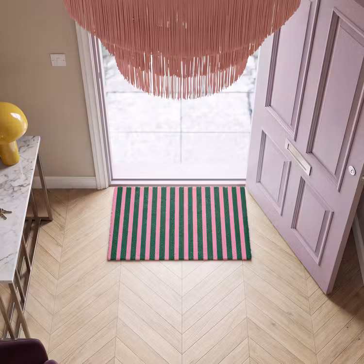 Fußmatte - Vertikale Streifen - Grün - Rosa — 4