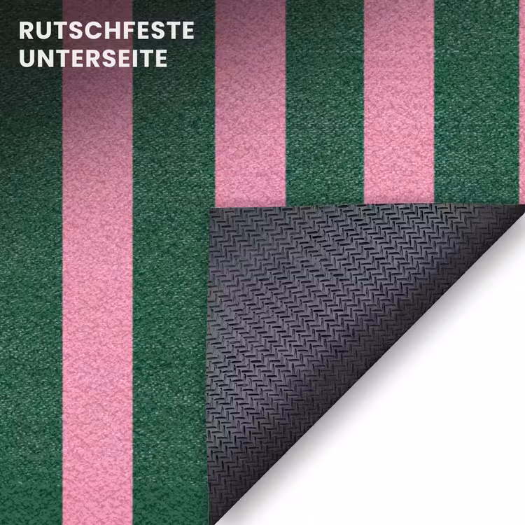 Fußmatte - Vertikale Streifen - Grün - Rosa — 6