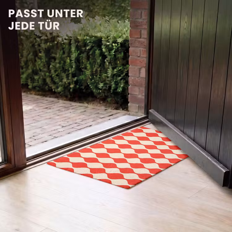 Fußmatte - Wellenförmiges Muster - Retro - Rot - Beige — 7