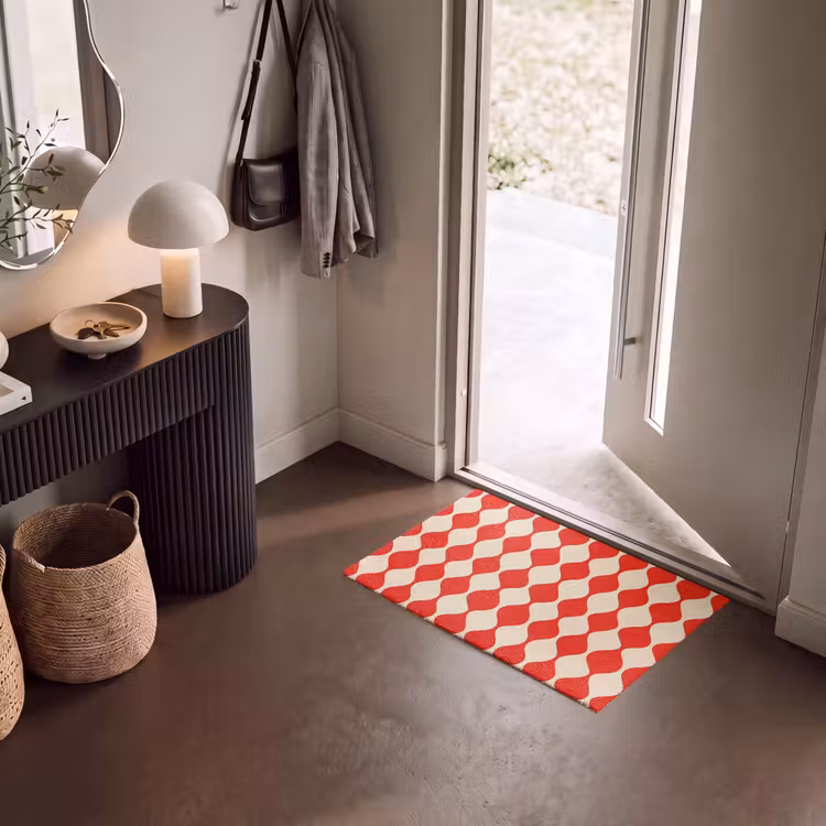 Fußmatte - Wellenförmiges Muster - Retro - Rot - Beige — 8