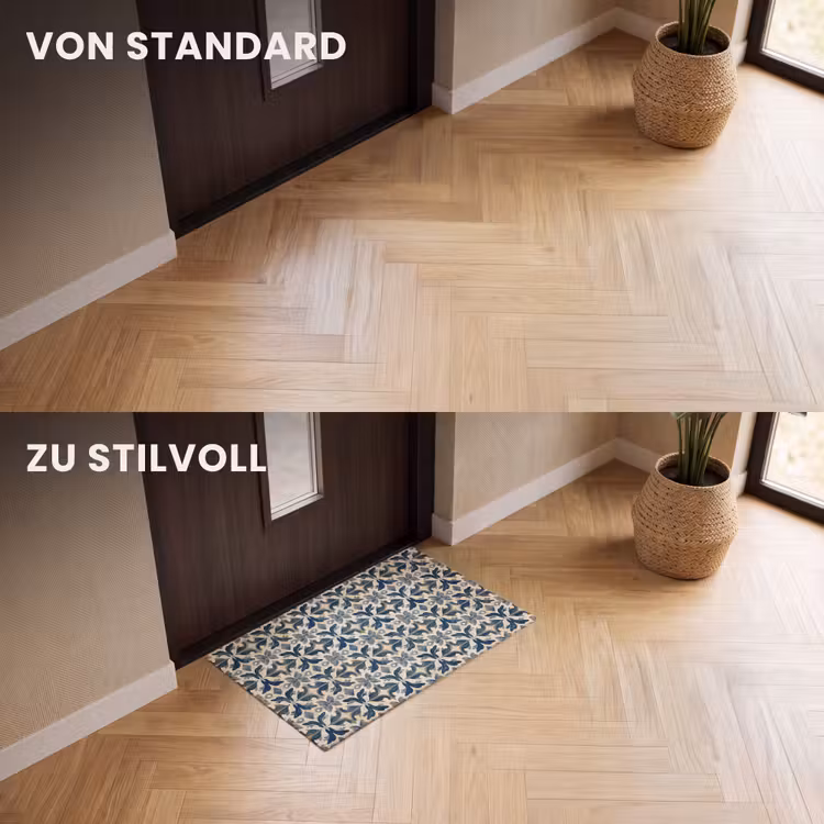 Fußmatte - Fliese - Muster - Blau - Beige — 3