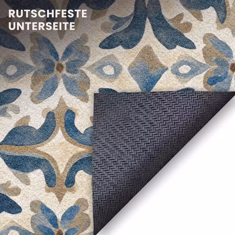 Fußmatte - Fliese - Muster - Blau - Beige — 6