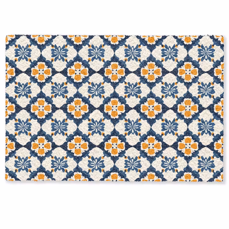 Fußmatte - Klassisch - Geometrisch - Blau — 1