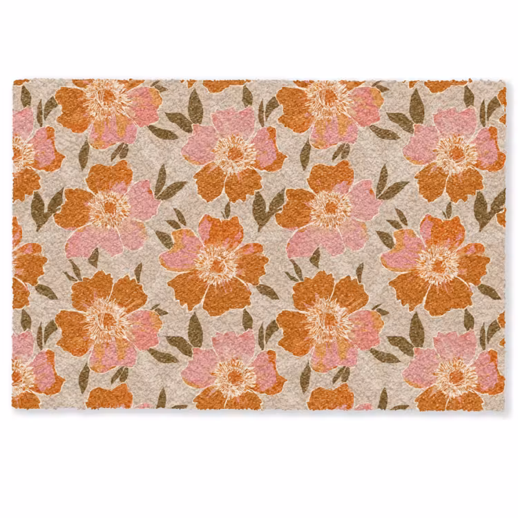 Fußmatte - Blumen - Motiv - Retro — 1