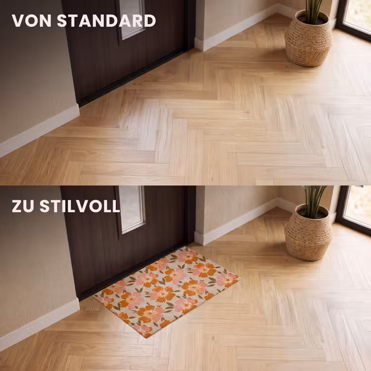 Fußmatte - Blumen - Motiv - Retro — 3