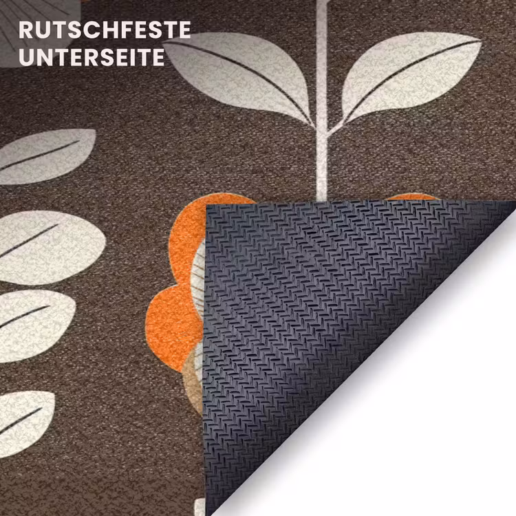 Fußmatte - Blumen - Retro - Braun — 6