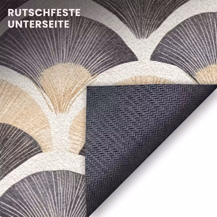 Fußmatte - Fächer - Muster - Schwarz - Beige — 6