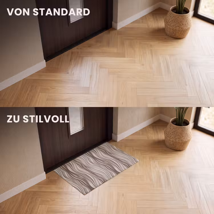 Fußmatte - Wellen - 3D - Creme — 3