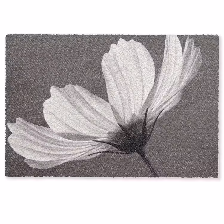 Fußmatte - Blume - Minimalistisch - Schwarz - Weiß — 1