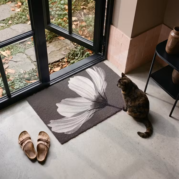 Fußmatte - Blume - Minimalistisch - Schwarz - Weiß — 2