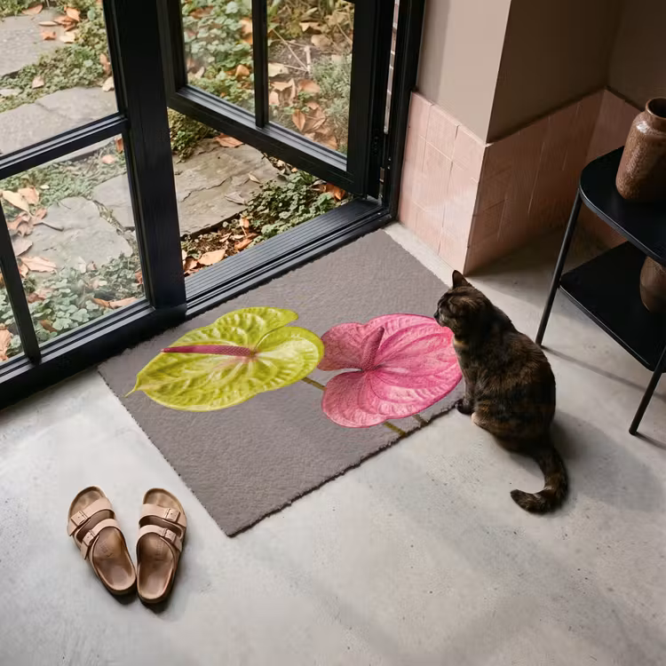 Fußmatte - Pflanzen - Anthurium - Grün - Rosa — 2