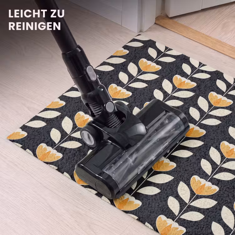 Fußmatte - Retro - Blume - Schwarz - Ockergelb — 9