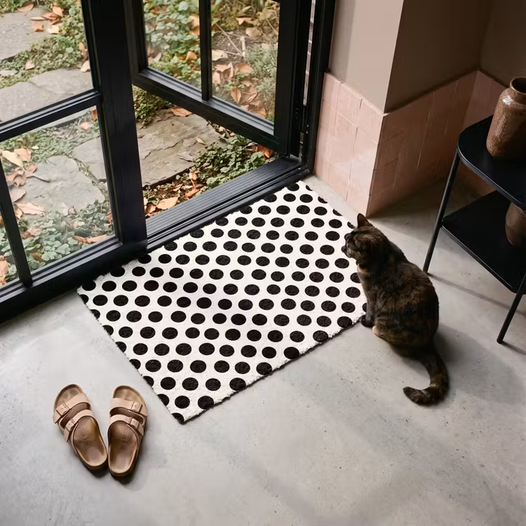 Fußmatte - Klassisch - Polka dots - Schwarz — 2