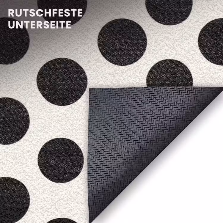Fußmatte - Klassisch - Polka dots - Schwarz — 6