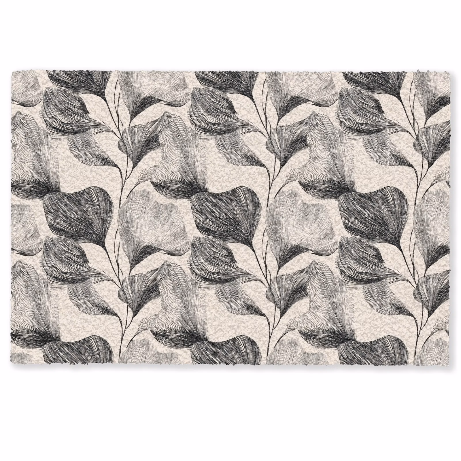 Fußmatte - Botanisch - Blätter - Schwarz — 1