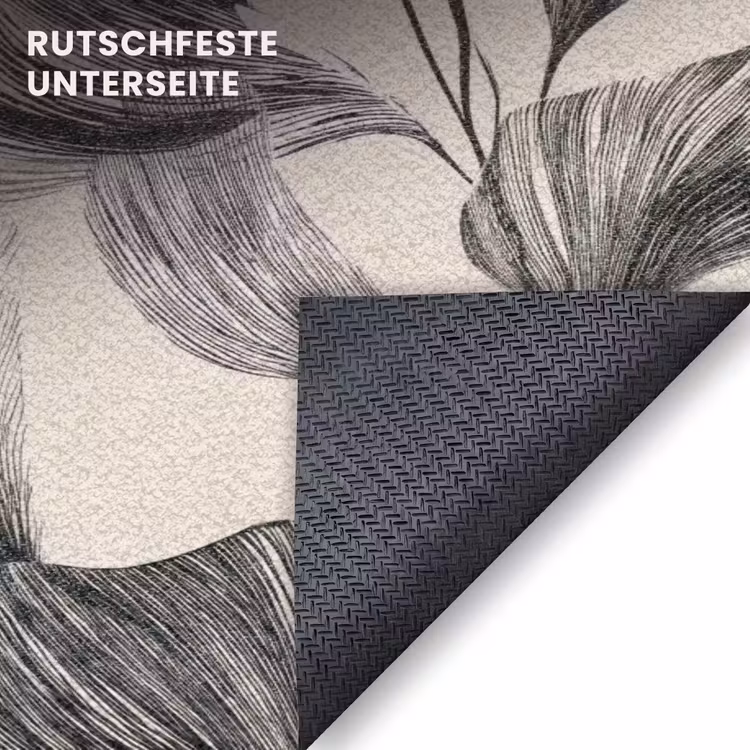 Fußmatte - Botanisch - Blätter - Schwarz — 6