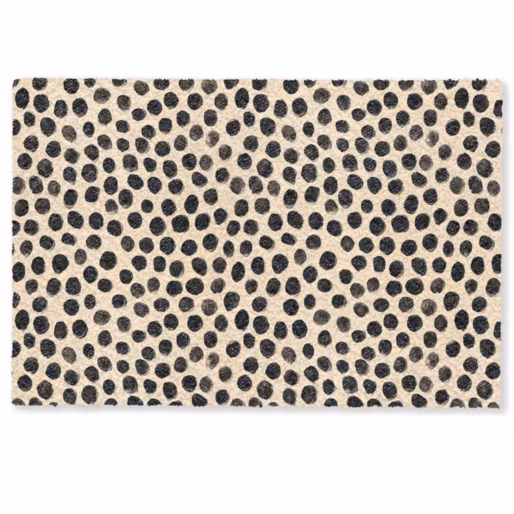 Fußmatte - Polka dots - Muster - Schwarz — 1