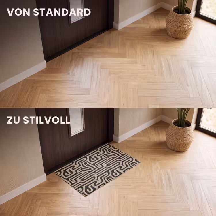 Fußmatte - Grafik - Linien - Schwarz — 3