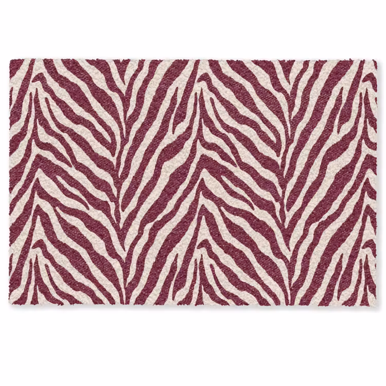 Fußmatte - Zebra - Motiv - Bordeaux - Rot — 1