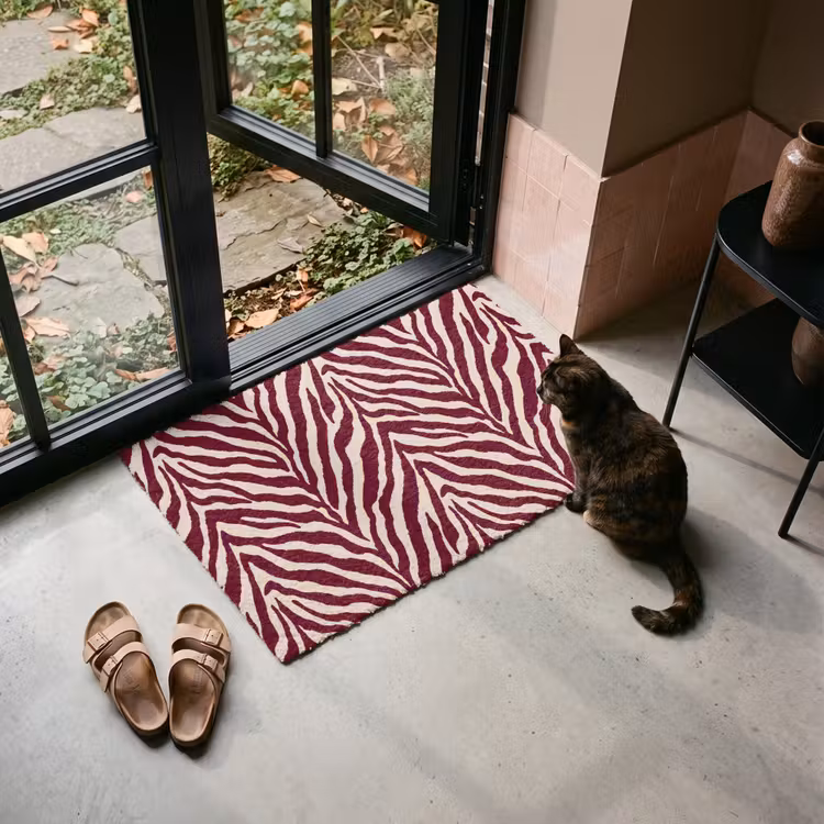 Fußmatte - Zebra - Motiv - Bordeaux - Rot — 2