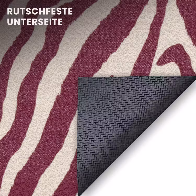 Fußmatte - Zebra - Motiv - Bordeaux - Rot — 6