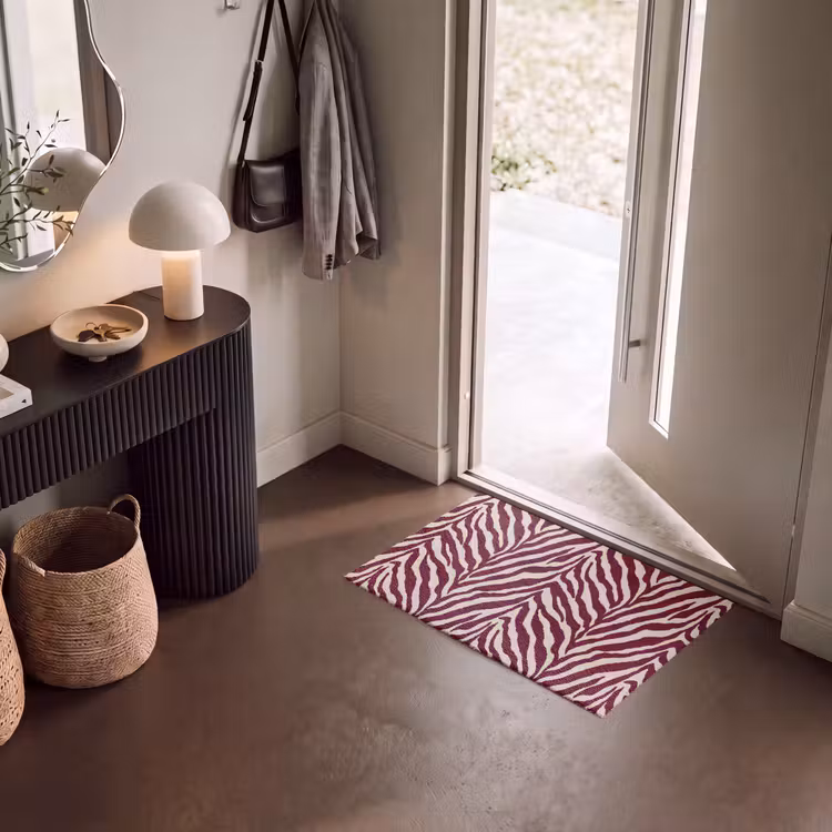 Fußmatte - Zebra - Motiv - Bordeaux - Rot — 8