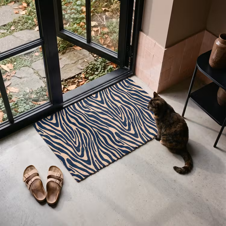 Fußmatte - Zebra - Muster - Blau - Beige — 2